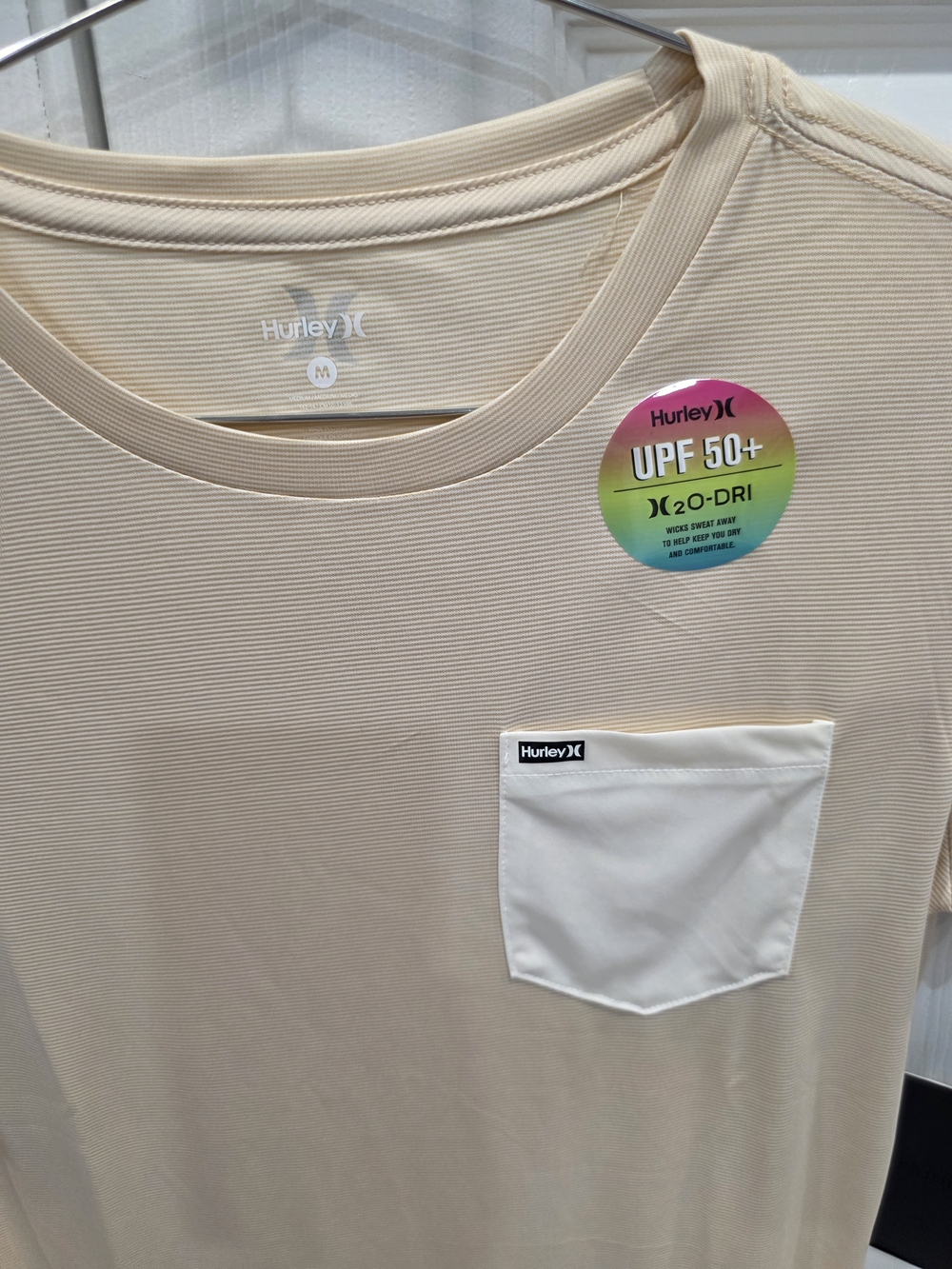 Hurley Kid's UPF 50+ Cream Short Sleeve Pocket Tee